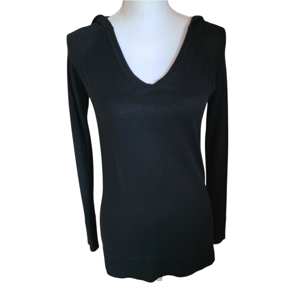 lululemon lightweight knit hooded sweater black size 4